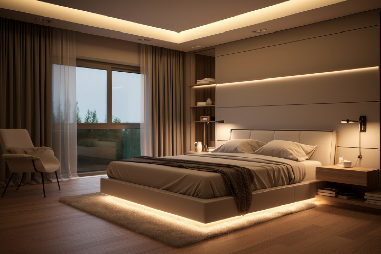 WarmDim Beleuchtung im Schlafzimmer