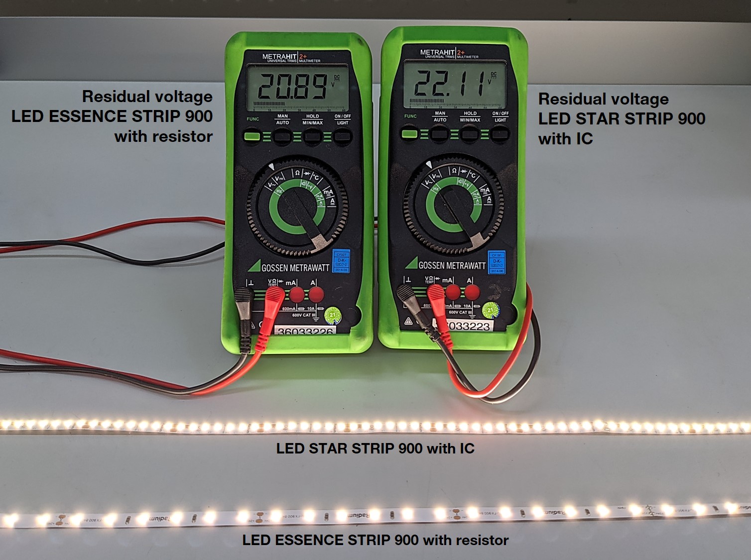 LED Strips Measurement Residual Voltage