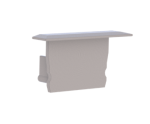 Embout pour profil + couvercle S, Endcap SMALL profil aile 24.9/13