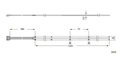 Zeichnung - LED Strip with plug connector, LED STRIP 500ZP EH RGBWW/24V 5M