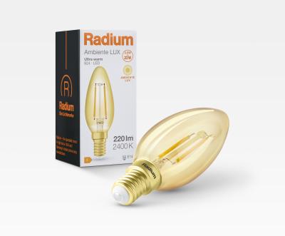 Produktbild - LED Ambiente LUX Flamme, RL-C22 824/C/E14 FIL Gold