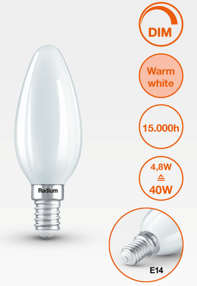 Produktbild - LED Star Candle, frosted, RL-C40 DIM 827/F/E14