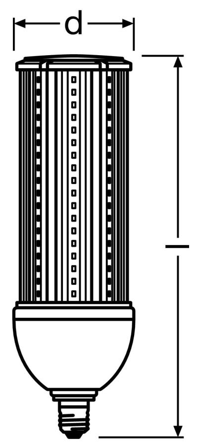 Zeichnung - LED HPM-Retrofit, RL-HRL125 54W/840/230/E27