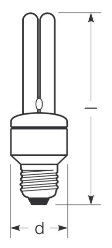 Zeichnung - Lampe fluorescente compacte Ralux®Quick, RXP-Q 11W/827/E27