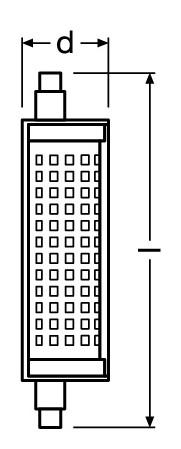 Zeichnung - LED Essence forme tubulaire, R7s, RL-TS 150 17,5W/230/827/R7S