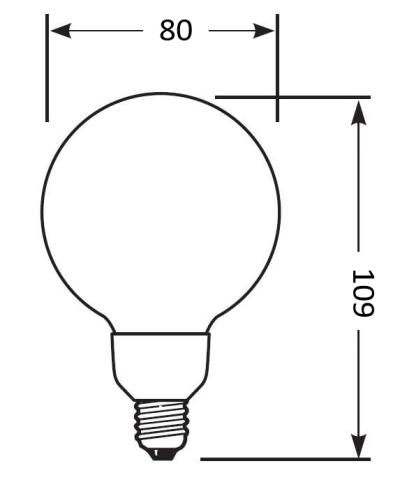 Zeichnung - LED Star Globe mat, RL-G80 100 DIM 927/F/E27