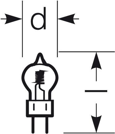 Zeichnung - Niedervolt-Halogenlampe , RJL 14W/12/SKY/IRC/G4