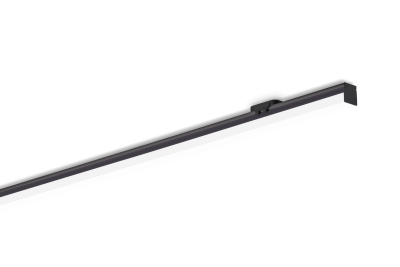 Produktbild - Aluminiumprofile black and Cover frosted, SET SMALL U FLAT SQUARE 17/18 BLACK 2M