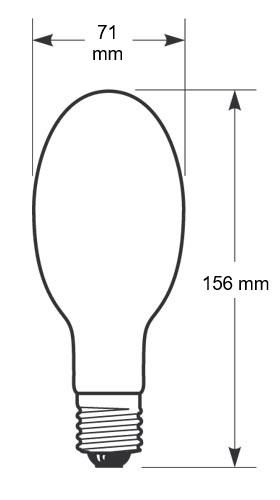 Zeichnung - High pressure sodium lamp , RNP-E 50W/I/230/E27