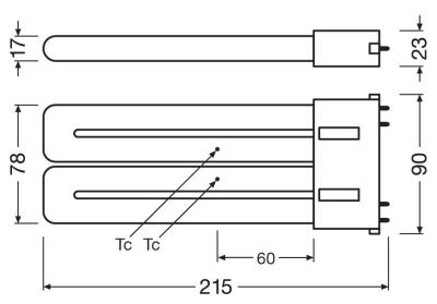 Zeichnung - LED Essence Twin - Retrofit for Ralux Twin, RL-TWIN36 830/2G10 EM