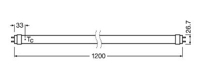 Zeichnung - LED StarPlus T8-RetroFit , RL-T8 36 P 865/G13 EM