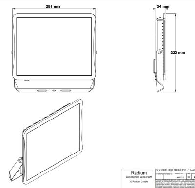 Zeichnung - LED Floodlight Star IP65, 10.000/830 black