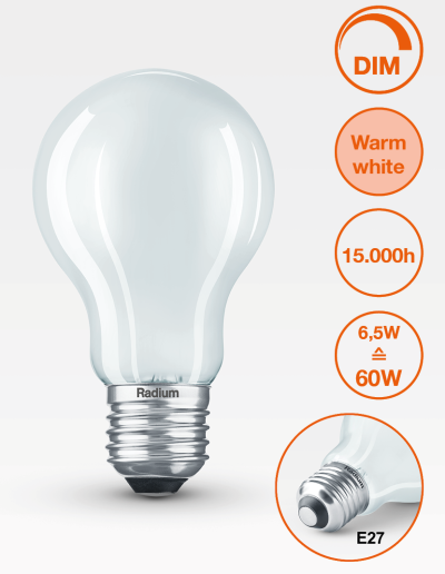 Produktbild - LED Star Classic A, frosted, RL-A60 DIM 827/F/E27