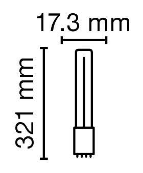 Zeichnung - Kompaktleuchtstofflampe Ralux® Long , RX-L 24W/830/2G11