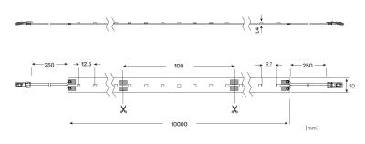 Zeichnung - LED STRIP avec connecteur, LED STRIP 500 EH 927/24V 10M