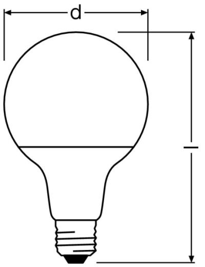 Zeichnung - LED Star Globe, RL-G95 60 DIM 9W/230/F/827/E27