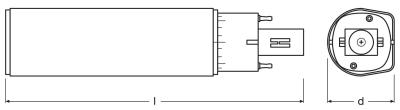 Zeichnung - LED EssenceDuo - Retrofit pour Ralux Duo, RL-DUO13  5W/840/G24D EM