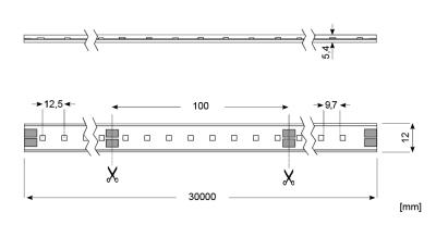 Zeichnung - LED Star Strip 400 Waterproof, LED STRIP 400 S 930/24V/IP67 30M
