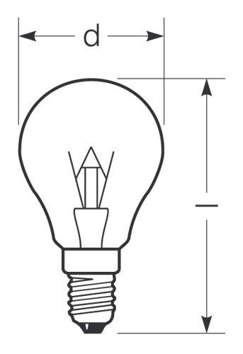 Zeichnung - Tropfenlampe, klar , D 11W/230/C/E14