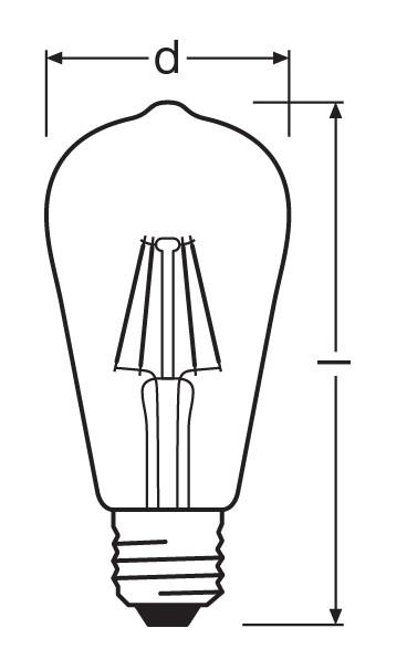 Zeichnung - LED Ambiente LUX Classic, RL-E22 824/C/E27 FIL Gold