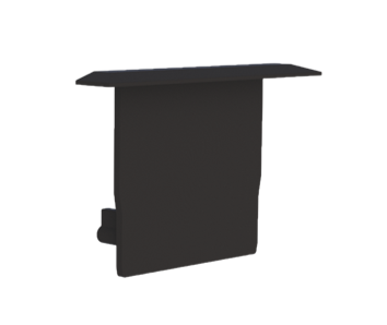 Embout pour profil + couvercle M, Endcap MEDIUM profil aile noir
