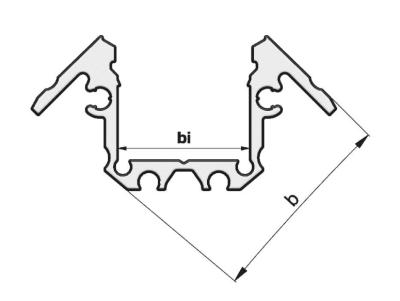 Zeichnung - Profil en aluminium pour 1 bande LED, Profil d'angle SMALL, Longueur 1m