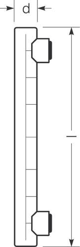 Zeichnung - Linear GLS lamp, clear , RAL2 120W/230/C/S14S