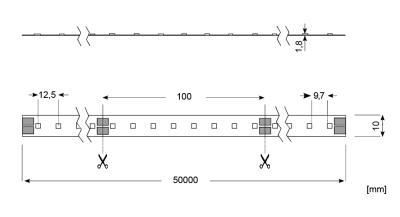 Zeichnung - LED Star Strip 400, LED STRIP 400 S 940/24V 50M