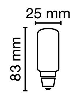 Zeichnung - Lampe tubulaire LED, RL-T26 20 2,3W/230/WFL/827/E14