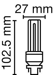 Zeichnung - Kompaktleuchtstofflampe Ralux® Duo/E , RX-D/E 10W/840/G24Q