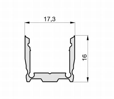 Zeichnung - Profil en aluminium pour 1 bande LED, Profil en U SMALL, Longueur 3m