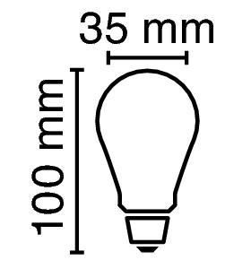 Zeichnung - LED Ambiente LUX Kerzenform, RL-C35 824/C/E14 FIL Gold