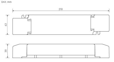 Zeichnung - Driver LED dimmable avec coupure de phase, Driver Phasecut 36W/24V IP20 Radium