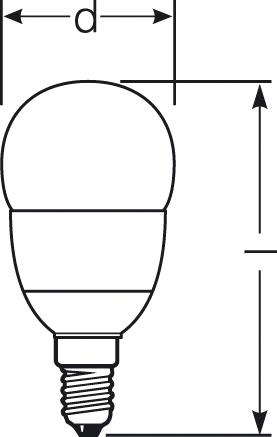 Zeichnung - LED Star Sphérique, dépoli, RL-D40 DIM 6W/230/F/827/E14