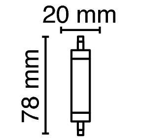 Zeichnung - LED Star en forme de bâton, R7s, RL-TS 125 DIM 15W/230/C/827/R7S