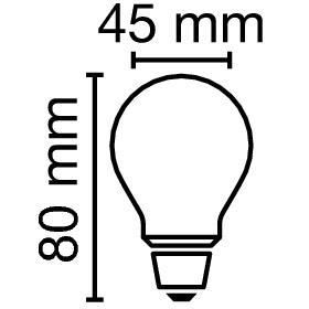 Zeichnung - Lampe sphérique LED Star, dépolie, RL-D60 DIM 927/F/E14