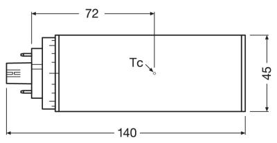 Zeichnung - LED EssenceTrio/E - Retrofit pour Ralux Trio/E, RL-TRIO/E26 840/GX24Q-3 UN