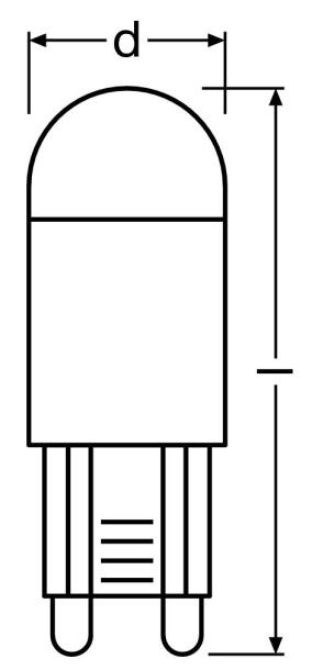 Zeichnung - LED Essence PIN, RL-PIN20 1,8W/230/WFL/827/G9