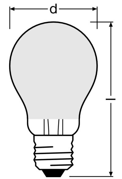 Zeichnung - LED Essence Klassik A, matt, RL-A150 16W/230/827/F/E27