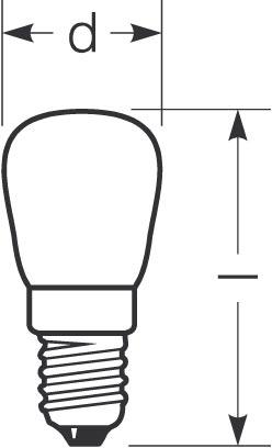 Zeichnung - Pear shape lamp 300°C,  frosted, P 25W/230/300C/F/E14