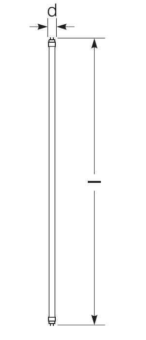 Zeichnung - LED StarPlus T8-RetroFit , RL-T8 58 FOOD 833/G13 EM