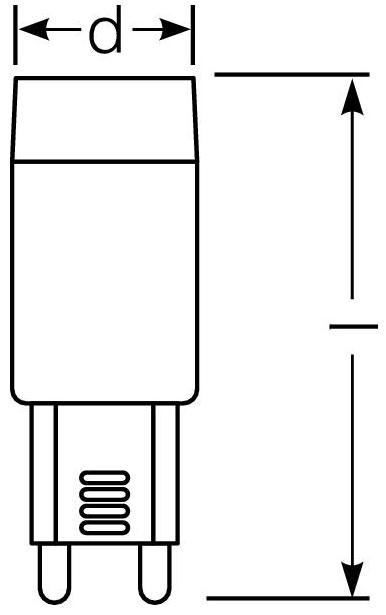 Zeichnung - LED Essence PIN, RL-PIN20 2,5W/230/WFL/827/G9