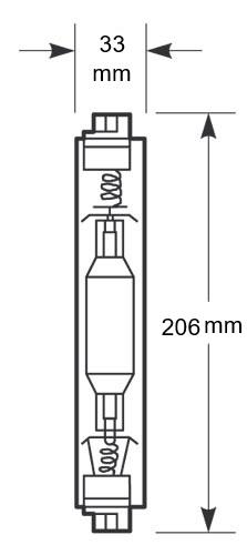 Zeichnung - Halogenmetalldampflampe, Quarzbrenner , HRI-TS 400W/D/PRO/230/FC2