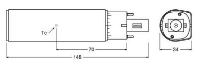 Zeichnung - LED EssenceDuo - Retrofit pour Ralux Duo, RL-DUO13 840/G24D