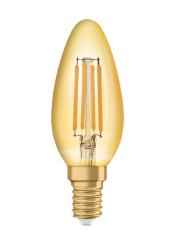 Produktbild - LED Ambiente LUX Flamme, RL-C35 824/C/E14 FIL Gold