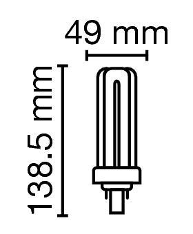 Zeichnung - Lampe fluorescente compacte Ralux®Trio, RX-T 26W/840/GX24D