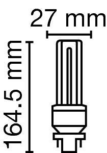 Zeichnung - Lampe fluorescente compacte Ralux®Duo/E, RX-D/E 26W/840/G24Q
