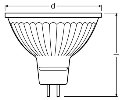 Zeichnung - LED Star NV-RetroFit , RL-MR16 35 DIM 6,3W/12/930/WFL/GU5.3