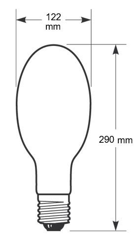 Zeichnung - Natriumdampf-Hochdrucklampe , RNP-E/LR 400W/S/230/E40