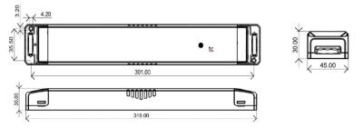 Zeichnung - LED Treiber non-dim, 250W/24V IP20